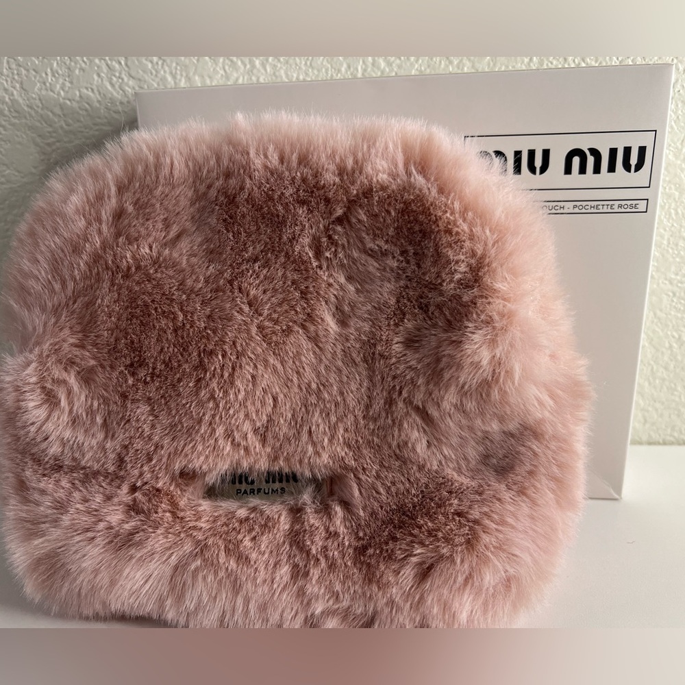 Miu Miu Pink Fur Clutch
